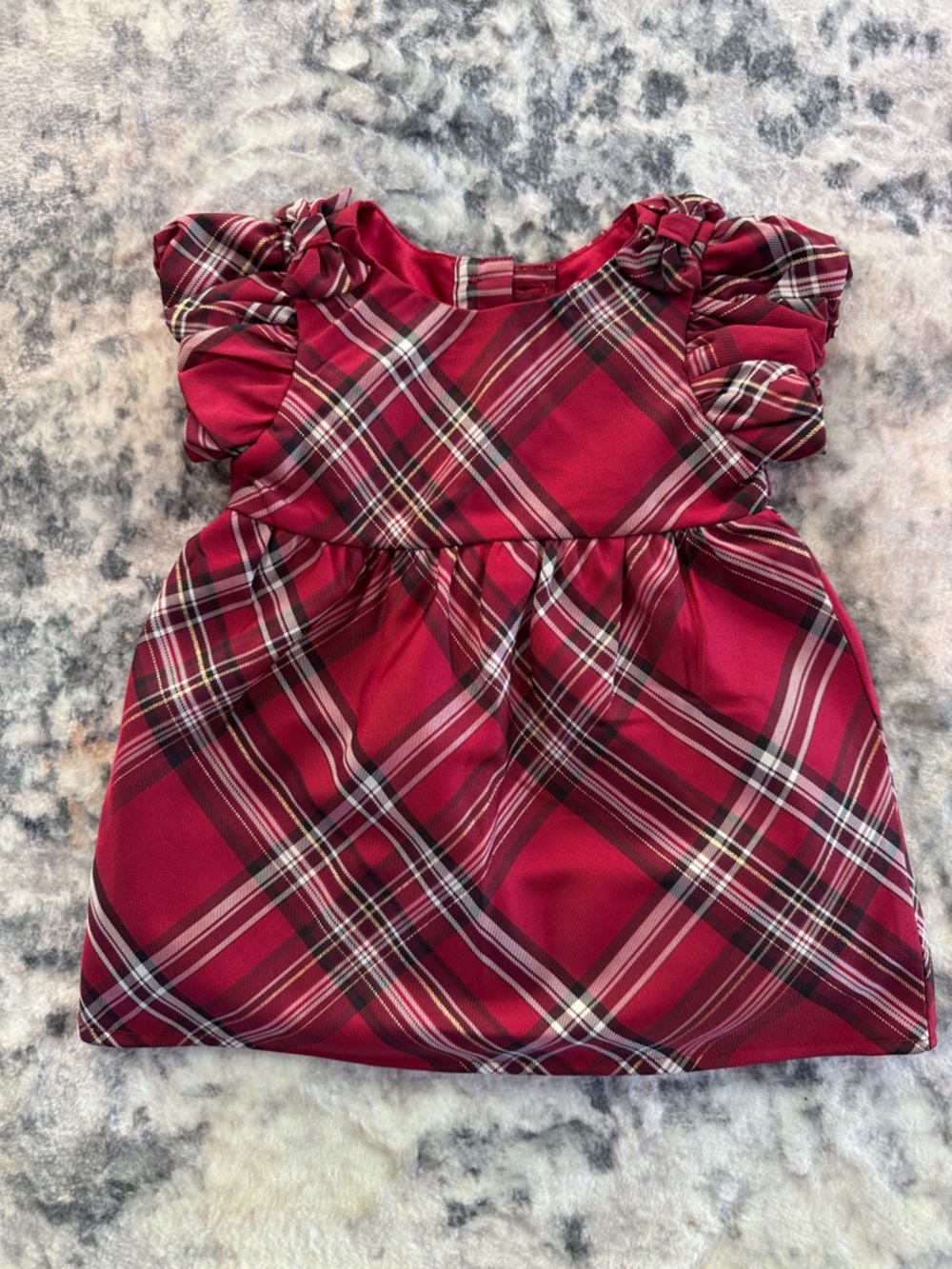 The Children's Place Burgundy Plaid Bow Dress